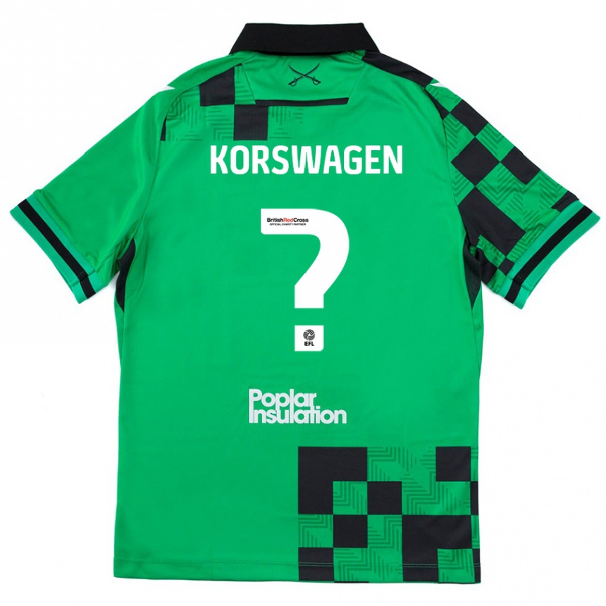 ילדים כדורגל Mattijis Korswagen #0 ירוק שחור הרחק ג'רזי 2024/25