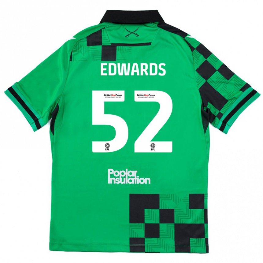 ילדים כדורגל Max Edwards #52 ירוק שחור הרחק ג'רזי 2024/25