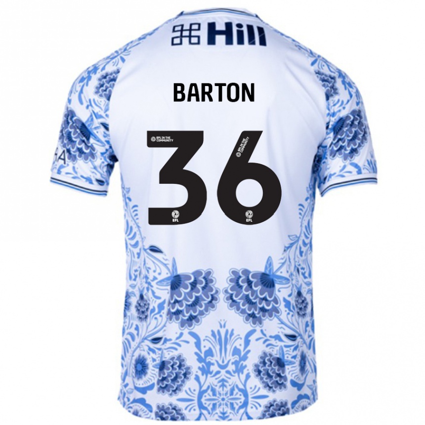 ילדים כדורגל Dan Barton #36 כחול לבן הרחק ג'רזי 2024/25