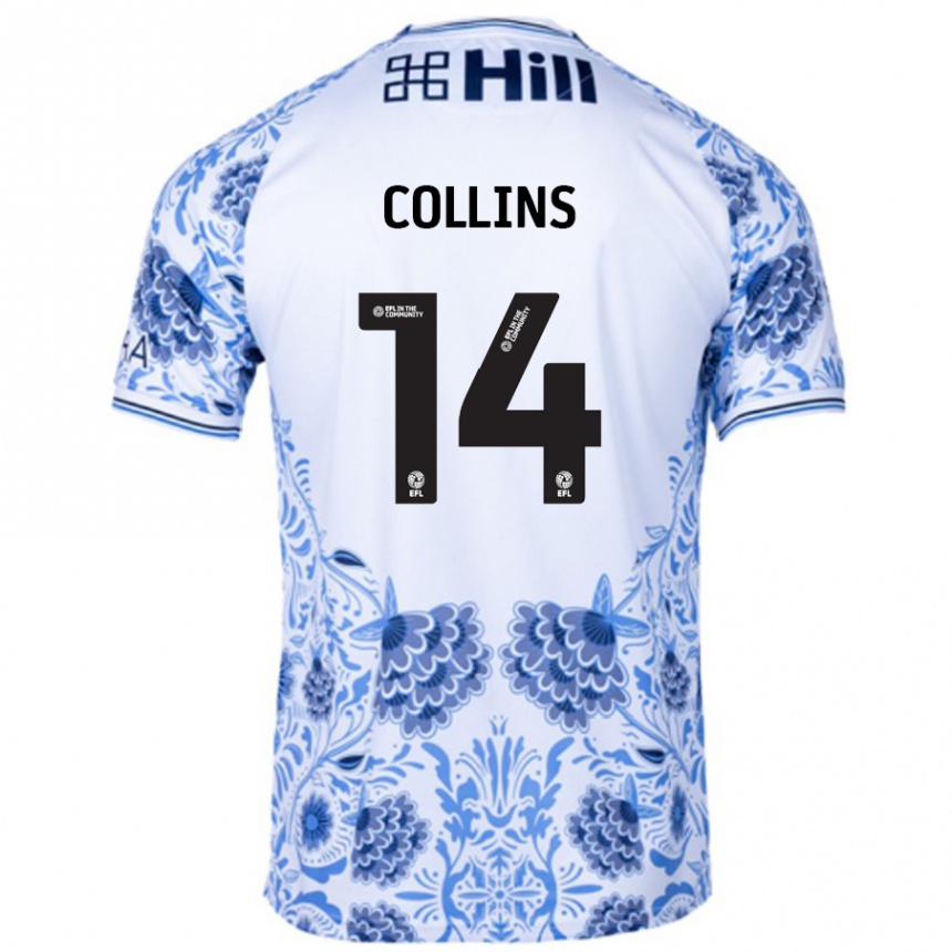 ילדים כדורגל Natasha Collins #14 כחול לבן הרחק ג'רזי 2024/25