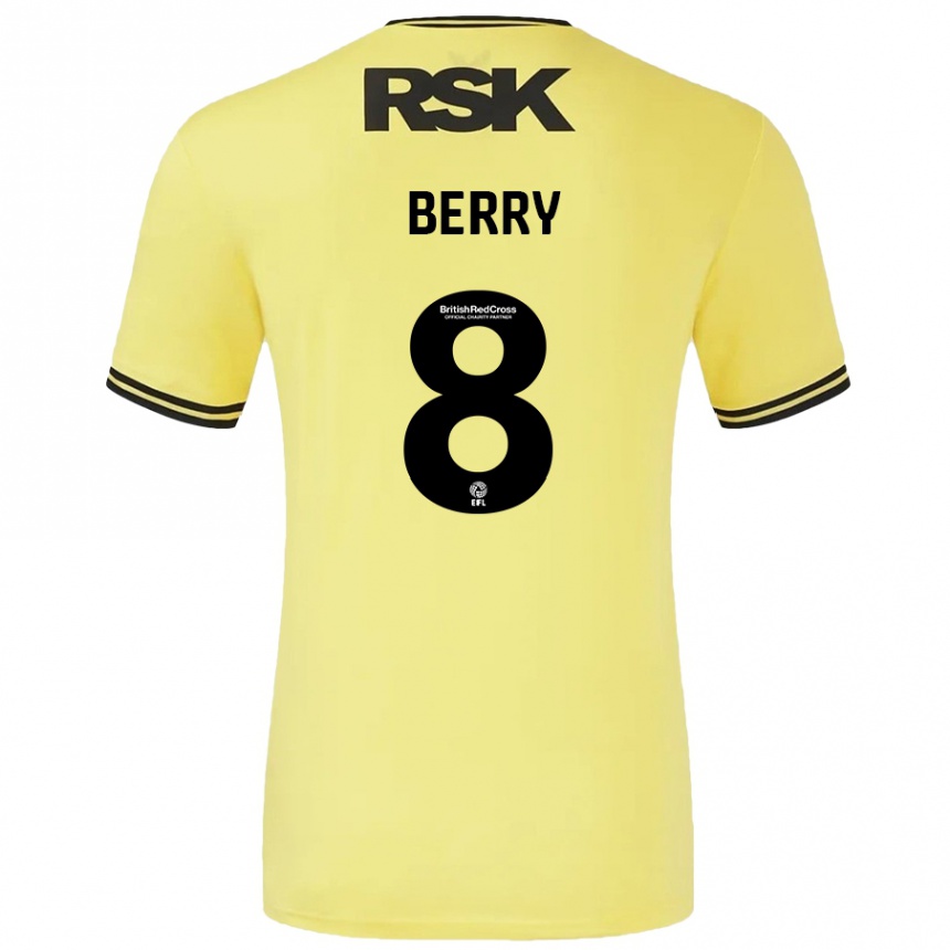 ילדים כדורגל לוק ברי #8 צהוב שחור הרחק ג'רזי 2024/25