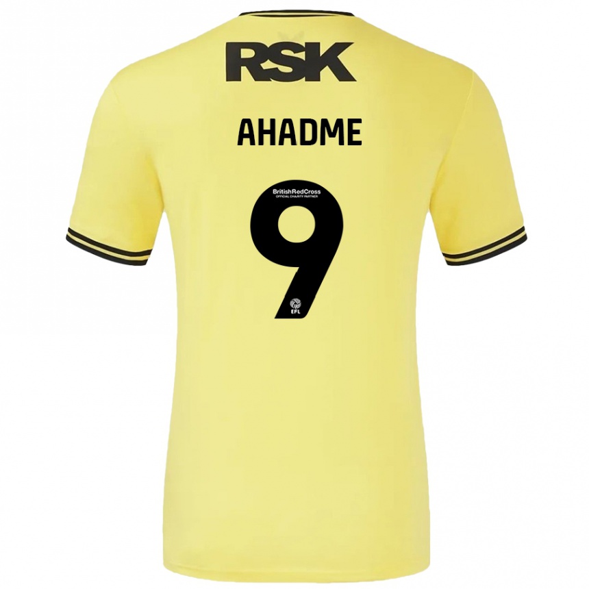 ילדים כדורגל Gassan Ahadme #9 צהוב שחור הרחק ג'רזי 2024/25