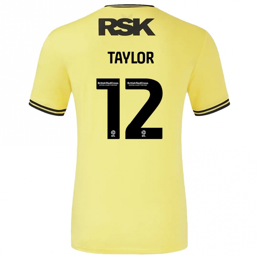 ילדים כדורגל Terry Taylor #12 צהוב שחור הרחק ג'רזי 2024/25
