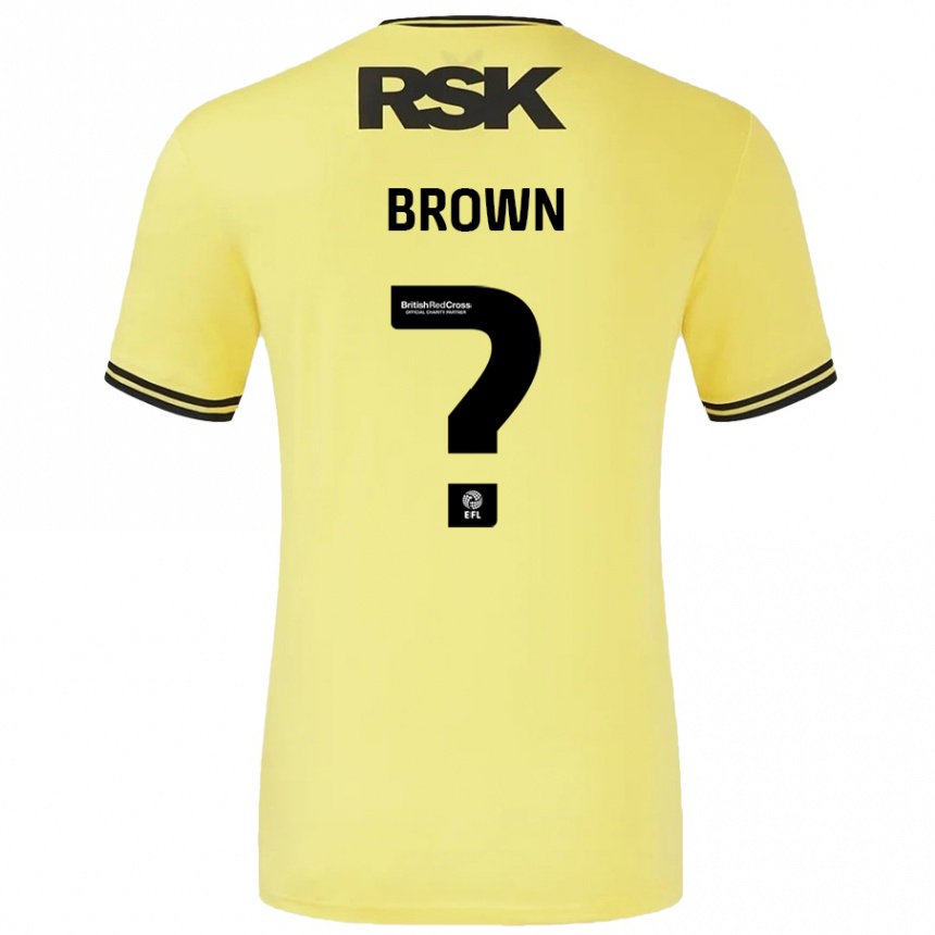 ילדים כדורגל Ethan Brown #0 צהוב שחור הרחק ג'רזי 2024/25