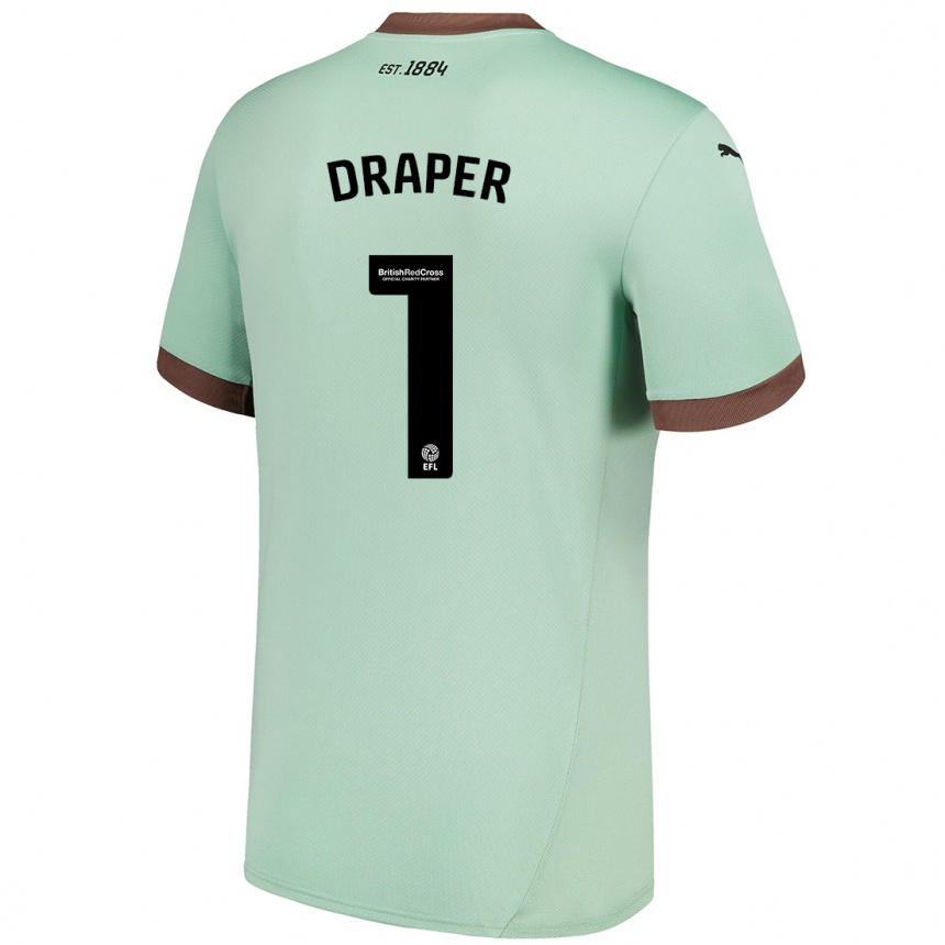 ילדים כדורגל Anna Draper #1 ירוק חיוור הרחק ג'רזי 2024/25