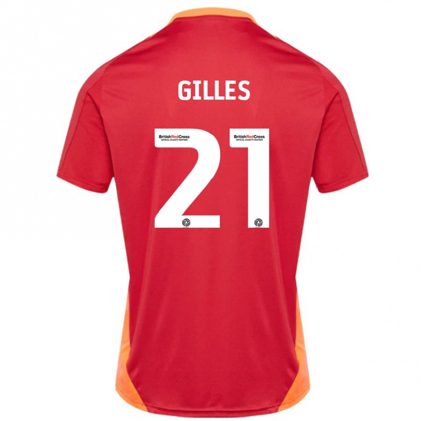 ילדים כדורגל Sophie Gilles #21 כחול אוף לבן הרחק ג'רזי 2024/25