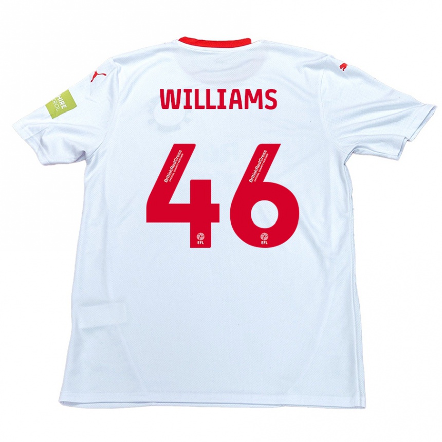 ילדים כדורגל Theo Williams #46 לָבָן הרחק ג'רזי 2024/25