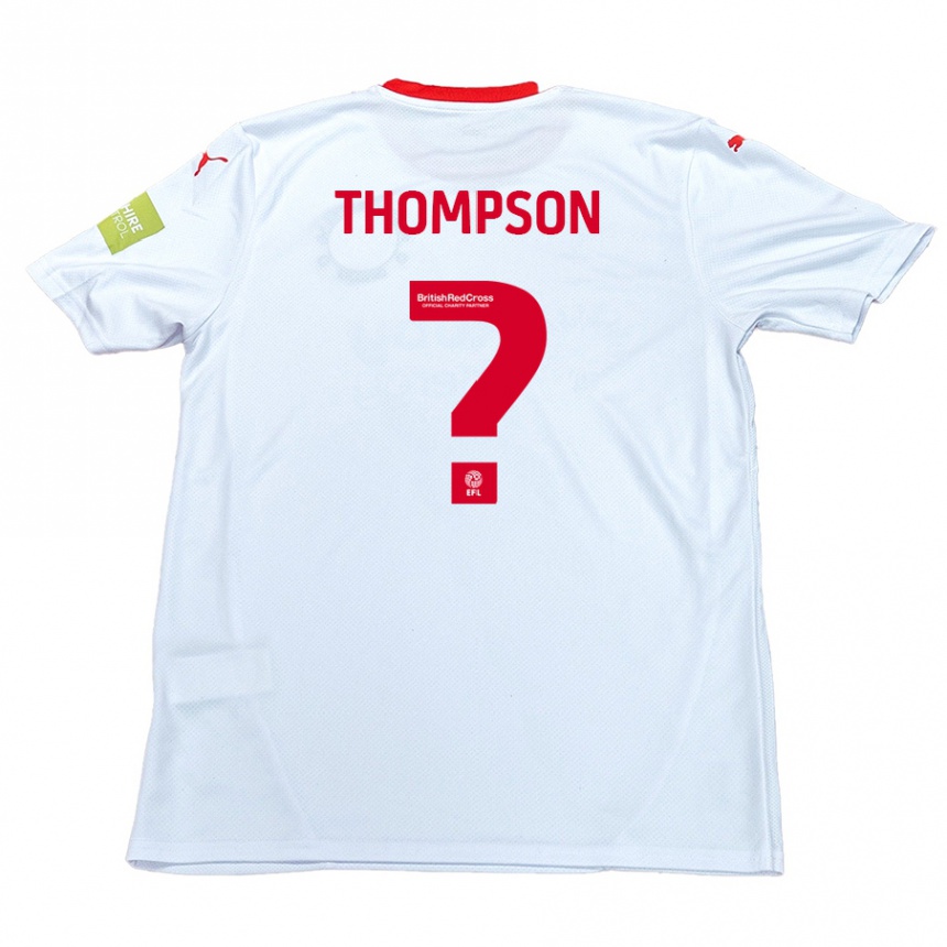 ילדים כדורגל Leo Thompson #0 לָבָן הרחק ג'רזי 2024/25