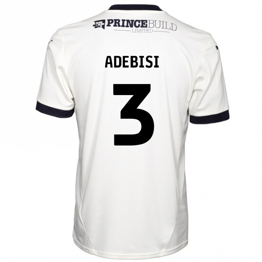 ילדים כדורגל Rio Adebisi #3 לבן שחור הרחק ג'רזי 2024/25
