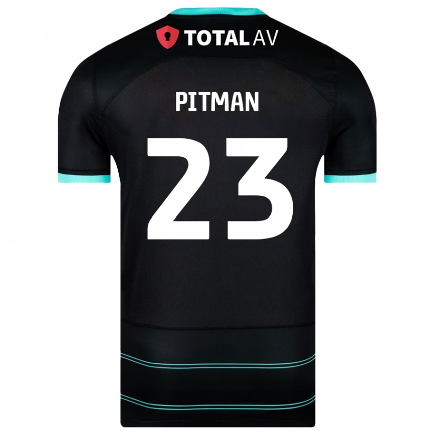 ילדים כדורגל Emily Pitman #23 שָׁחוֹר הרחק ג'רזי 2024/25