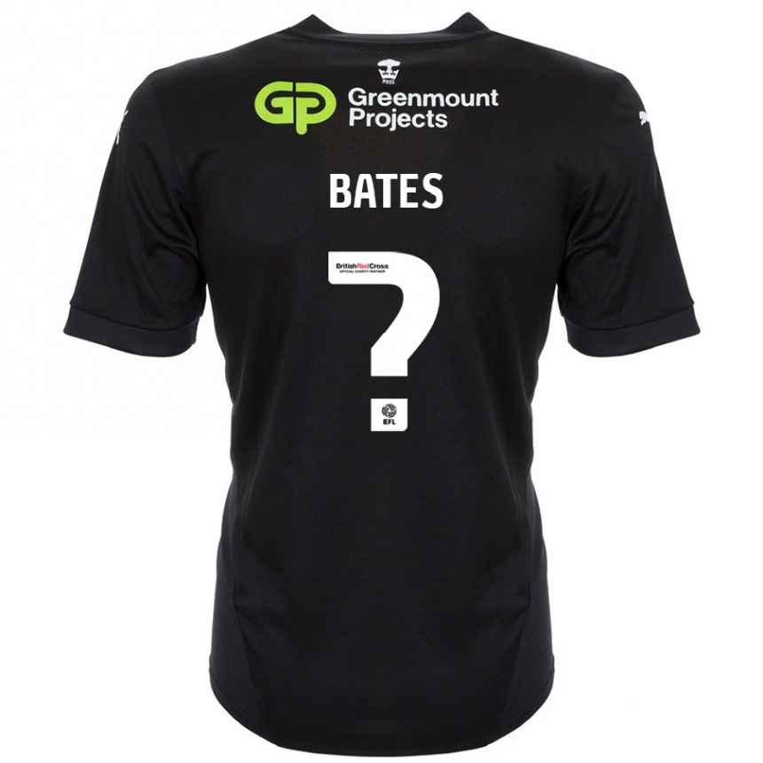 ילדים כדורגל Jack Bates #0 שָׁחוֹר הרחק ג'רזי 2024/25