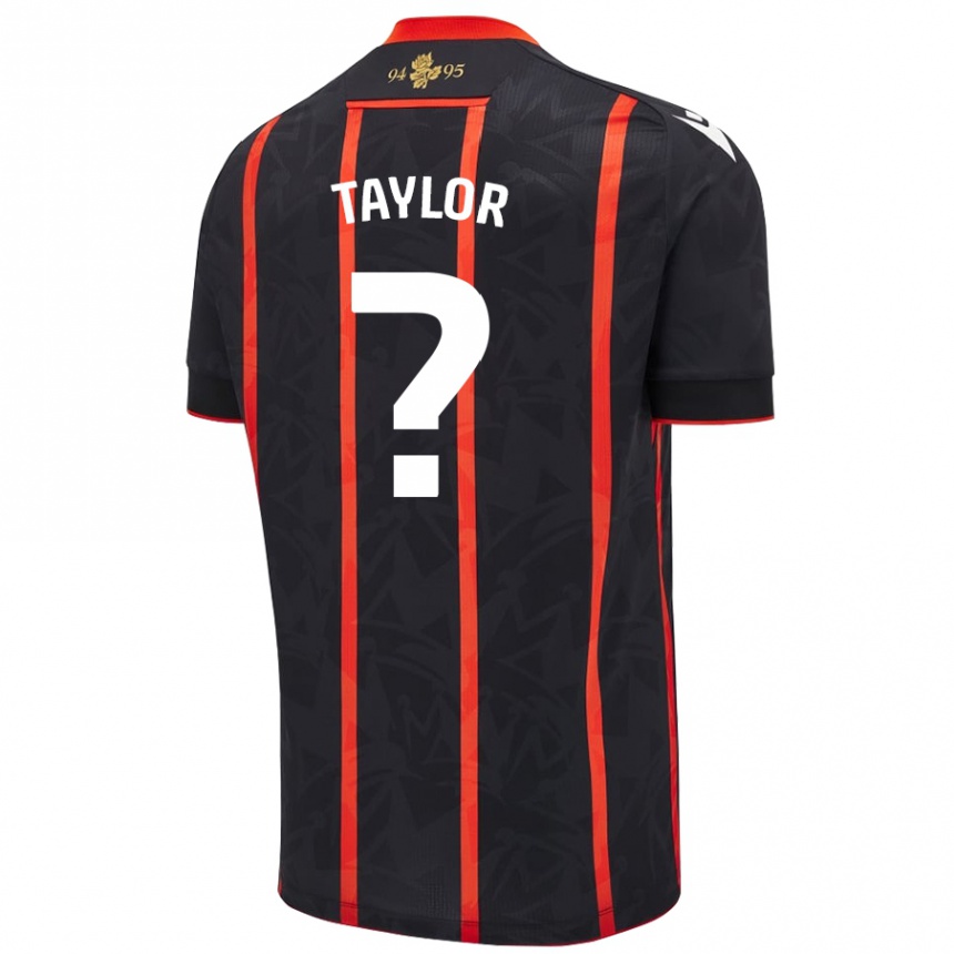 ילדים כדורגל Bradley Taylor #0 שחור אדום הרחק ג'רזי 2024/25