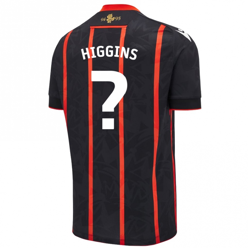 ילדים כדורגל Harvey Higgins #0 שחור אדום הרחק ג'רזי 2024/25
