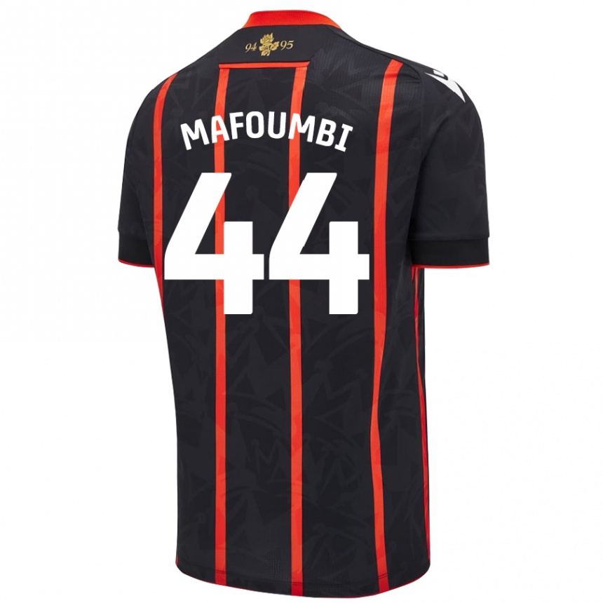 ילדים כדורגל Exaucé Mafoumbi #44 שחור אדום הרחק ג'רזי 2024/25