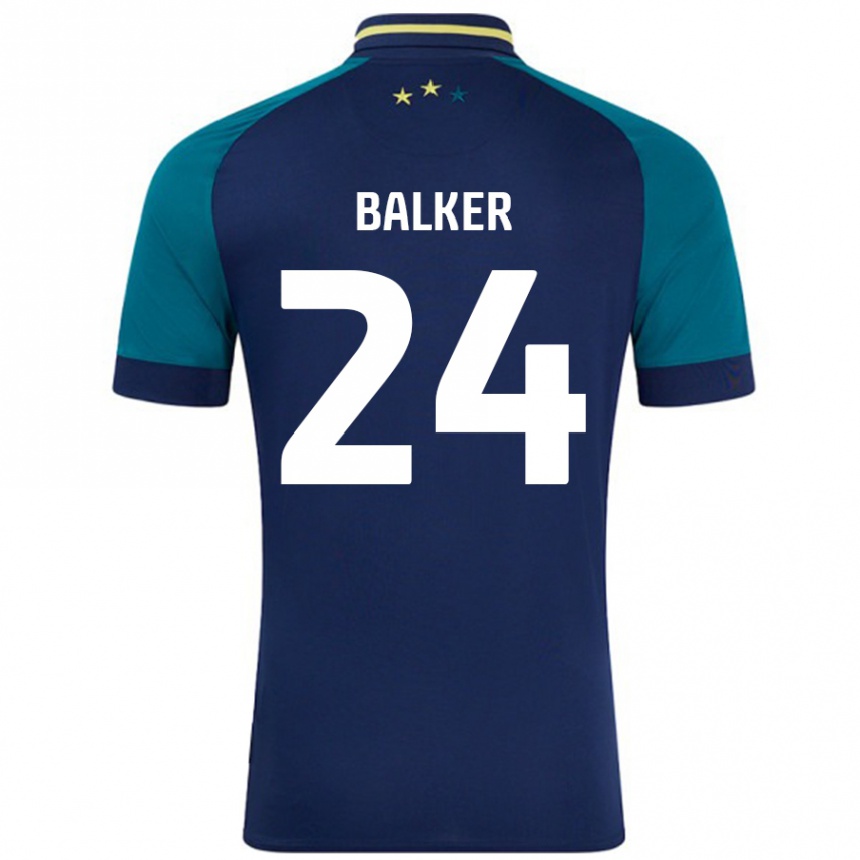 ילדים כדורגל Radinio Balker #24 נייבי ירוק כהה הרחק ג'רזי 2024/25