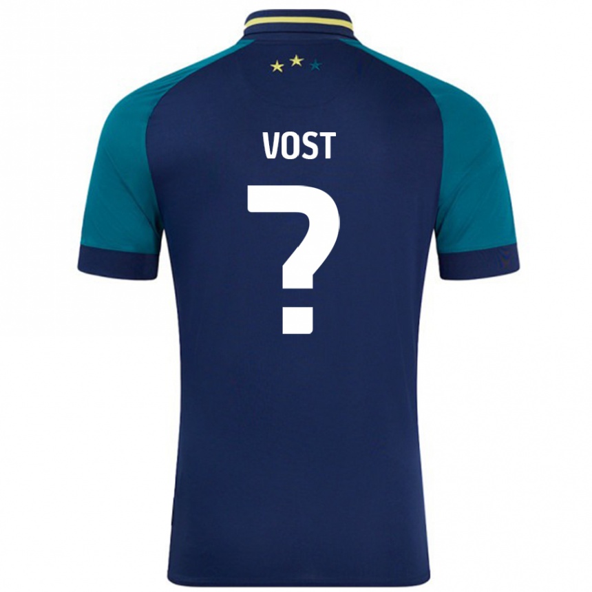 ילדים כדורגל Daniel Vost #0 נייבי ירוק כהה הרחק ג'רזי 2024/25
