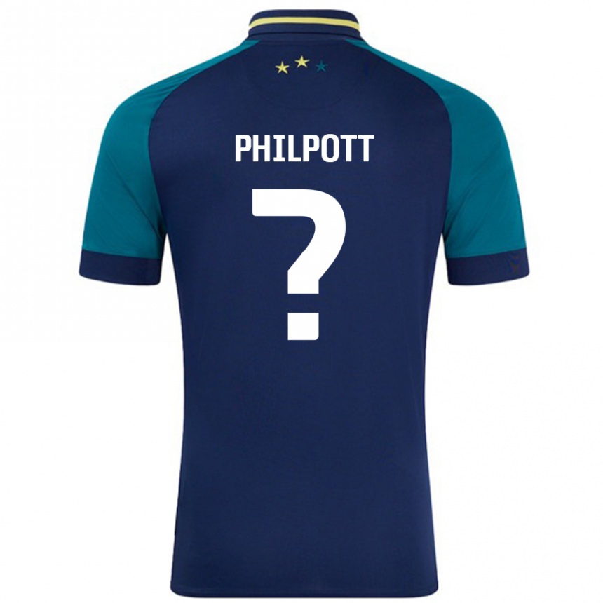 ילדים כדורגל Cian Philpott #0 נייבי ירוק כהה הרחק ג'רזי 2024/25