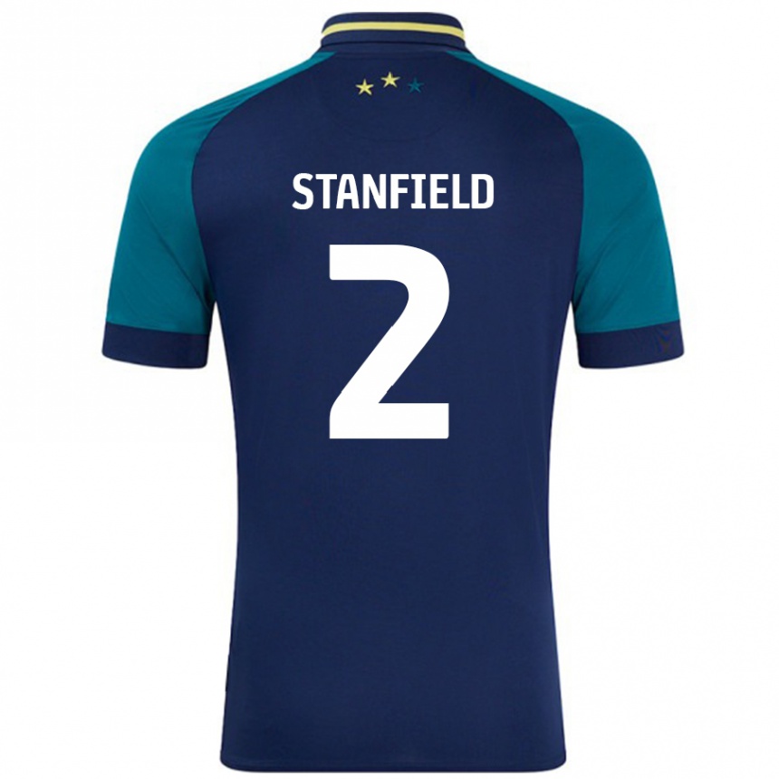 ילדים כדורגל Beth Stanfield #2 נייבי ירוק כהה הרחק ג'רזי 2024/25