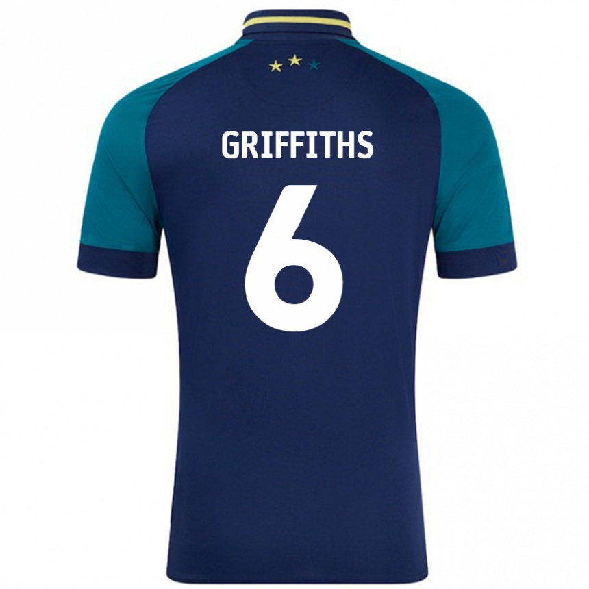 ילדים כדורגל Lauren Griffiths #6 נייבי ירוק כהה הרחק ג'רזי 2024/25