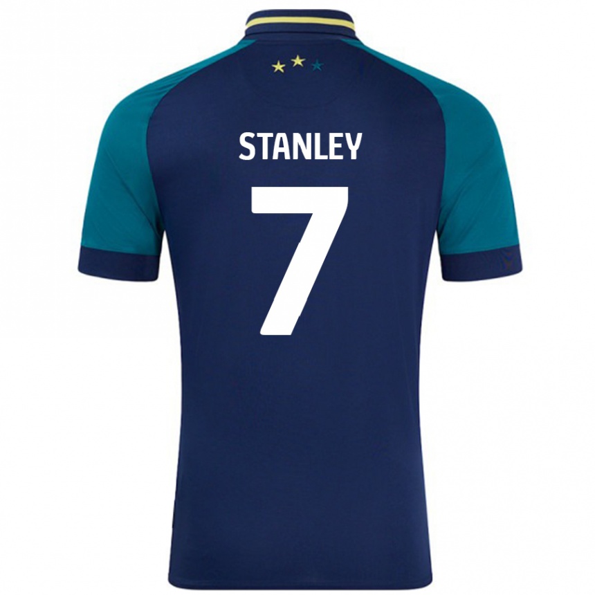 ילדים כדורגל Katie Stanley #7 נייבי ירוק כהה הרחק ג'רזי 2024/25