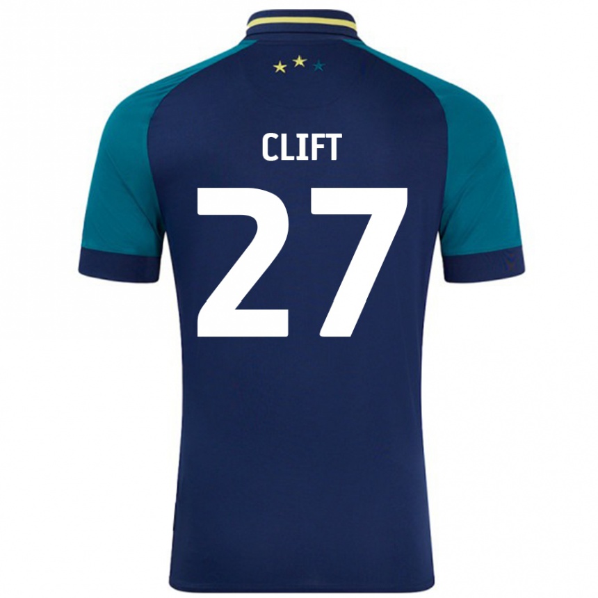 ילדים כדורגל Cassidy Clift #27 נייבי ירוק כהה הרחק ג'רזי 2024/25