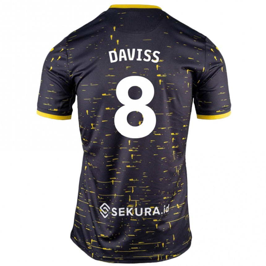 ילדים כדורגל Millie Daviss #8 שחור צהוב הרחק ג'רזי 2024/25