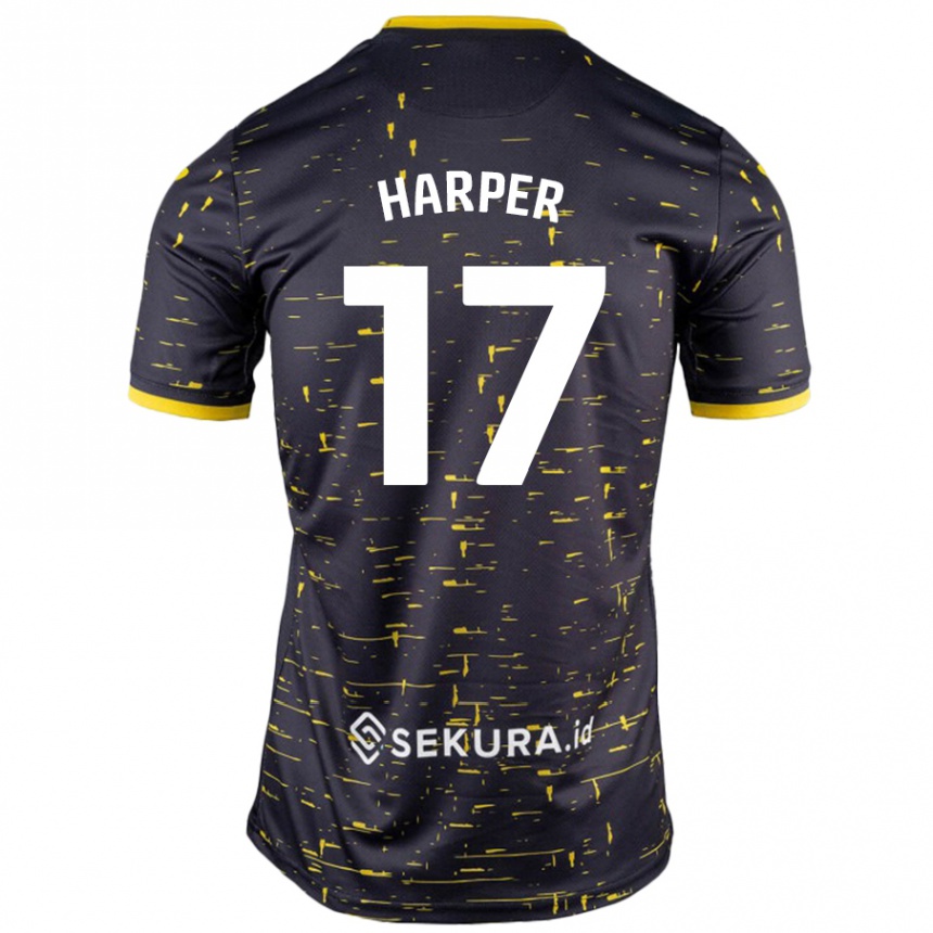 ילדים כדורגל Jess Harper #17 שחור צהוב הרחק ג'רזי 2024/25