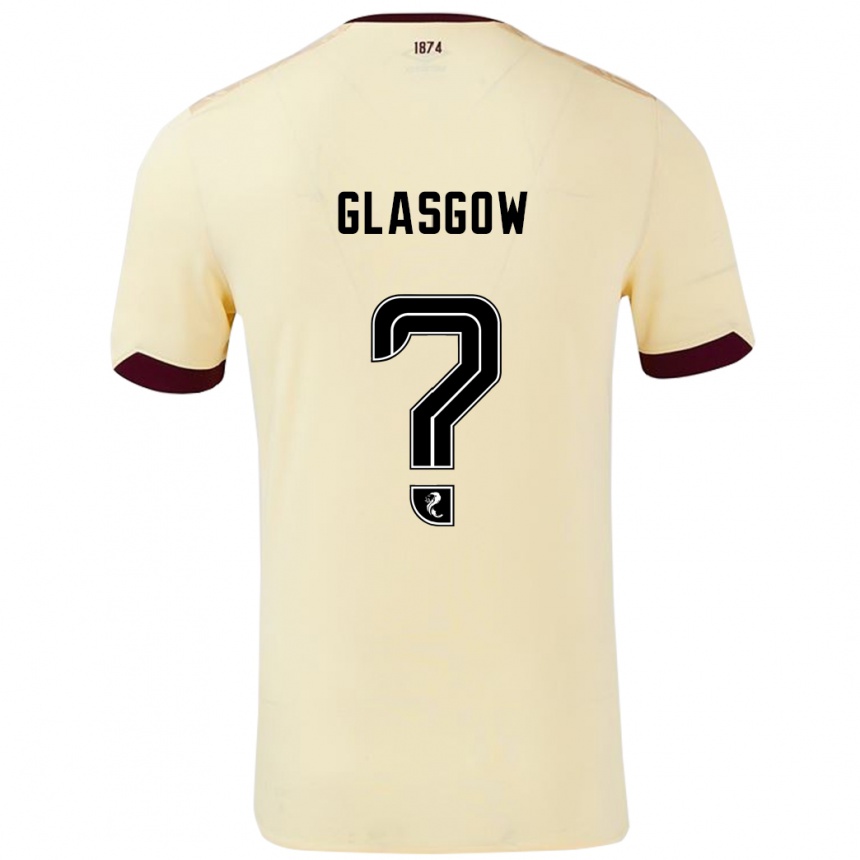 ילדים כדורגל Euan Glasgow #0 קרם בורדו הרחק ג'רזי 2024/25