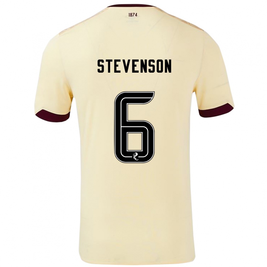 ילדים כדורגל Gus Stevenson #6 קרם בורדו הרחק ג'רזי 2024/25