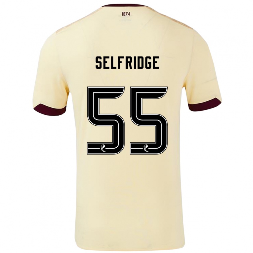 ילדים כדורגל Louis Selfridge #55 קרם בורדו הרחק ג'רזי 2024/25