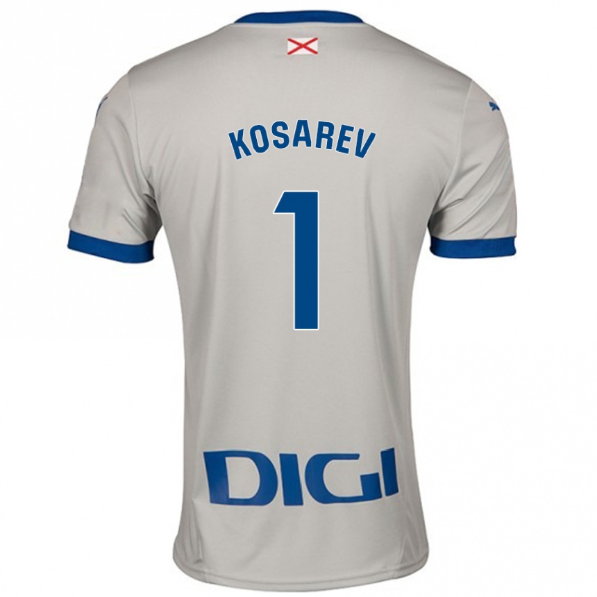 ילדים כדורגל Oleksandr Kosarev #1 אפור בהיר הרחק ג'רזי 2024/25