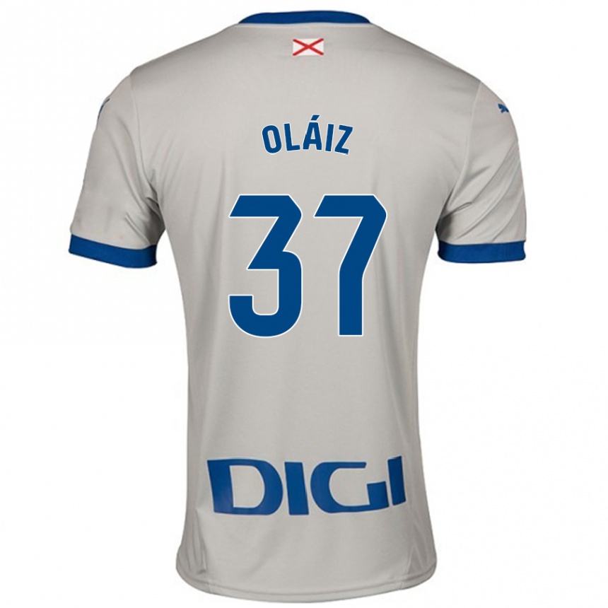 ילדים כדורגל Xanet Oláiz #37 אפור בהיר הרחק ג'רזי 2024/25