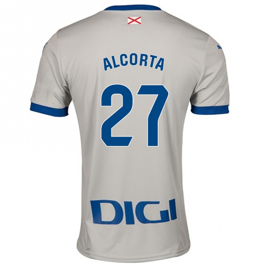 ילדים כדורגל Alaitz Alcorta #27 אפור בהיר הרחק ג'רזי 2024/25