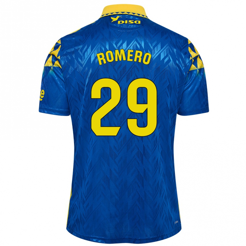 ילדים כדורגל Elías Romero #29 כחול צהוב הרחק ג'רזי 2024/25