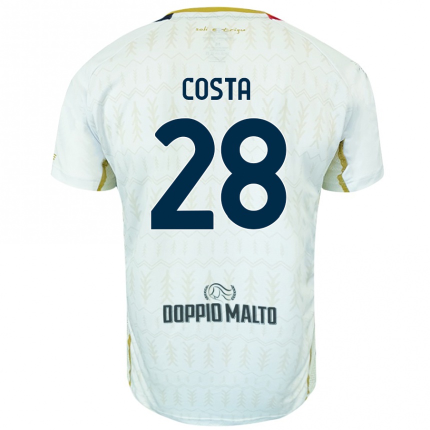 ילדים כדורגל Luca Costa #28 לָבָן הרחק ג'רזי 2024/25