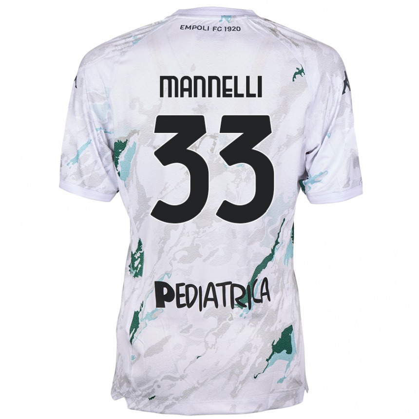 ילדים כדורגל Matteo Mannelli #33 אָפוֹר הרחק ג'רזי 2024/25
