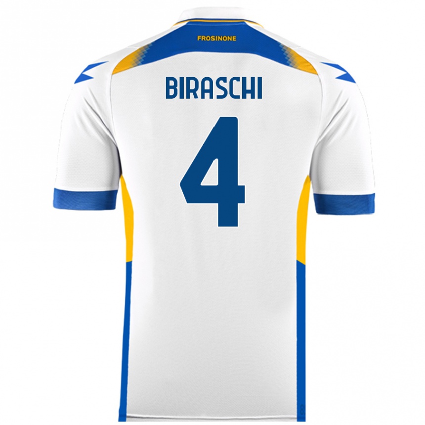 ילדים כדורגל Davide Biraschi #4 לָבָן הרחק ג'רזי 2024/25