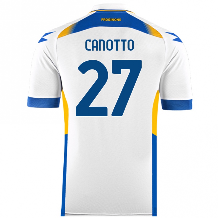 ילדים כדורגל Luigi Canotto #27 לָבָן הרחק ג'רזי 2024/25