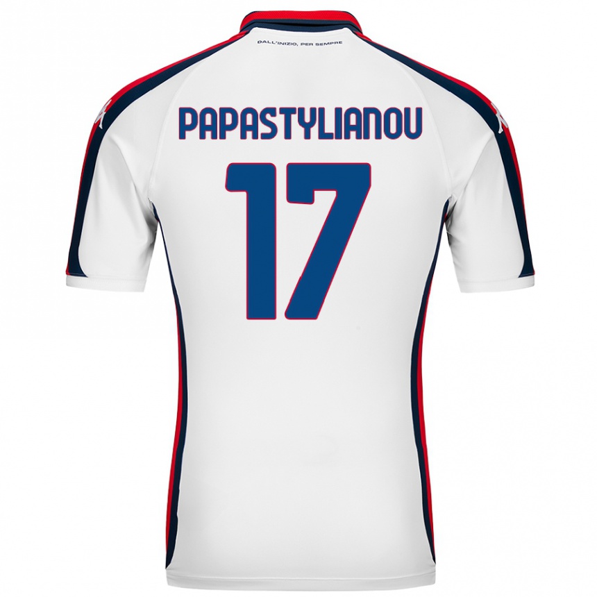 ילדים כדורגל Lysandros Andreas Papastylianou #17 לָבָן הרחק ג'רזי 2024/25