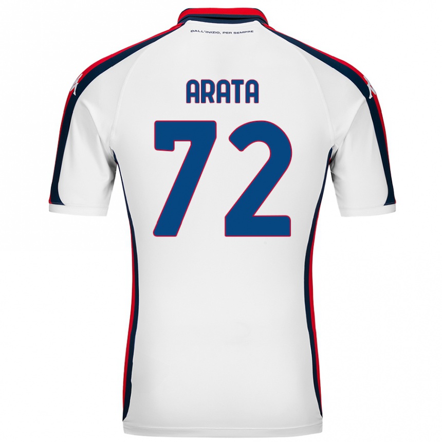 ילדים כדורגל Stefano Arata #72 לָבָן הרחק ג'רזי 2024/25
