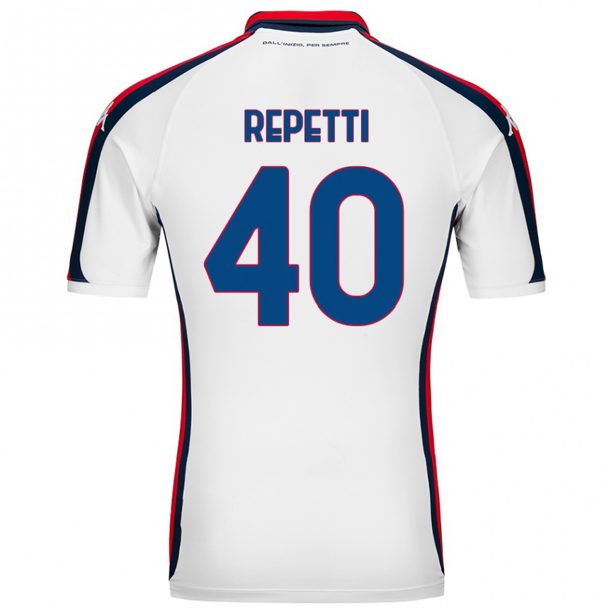 ילדים כדורגל Chiara Repetti #40 לָבָן הרחק ג'רזי 2024/25