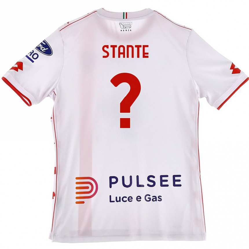 ילדים כדורגל Edoardo Stante #0 לבן אדום הרחק ג'רזי 2024/25