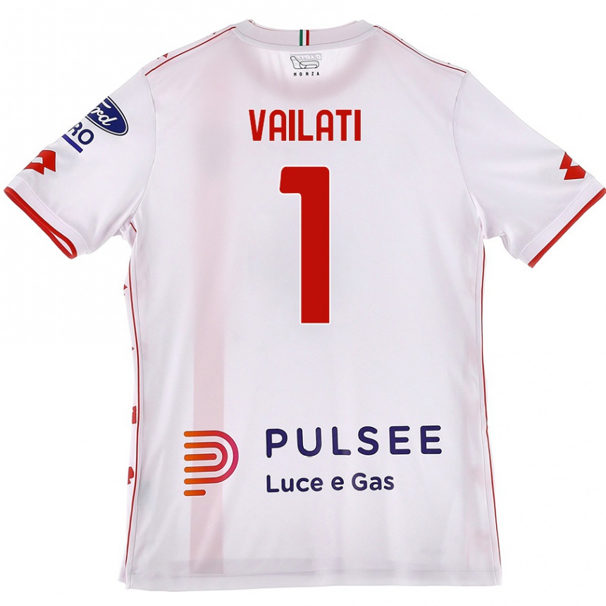 ילדים כדורגל Andrea Vailati #1 לבן אדום הרחק ג'רזי 2024/25