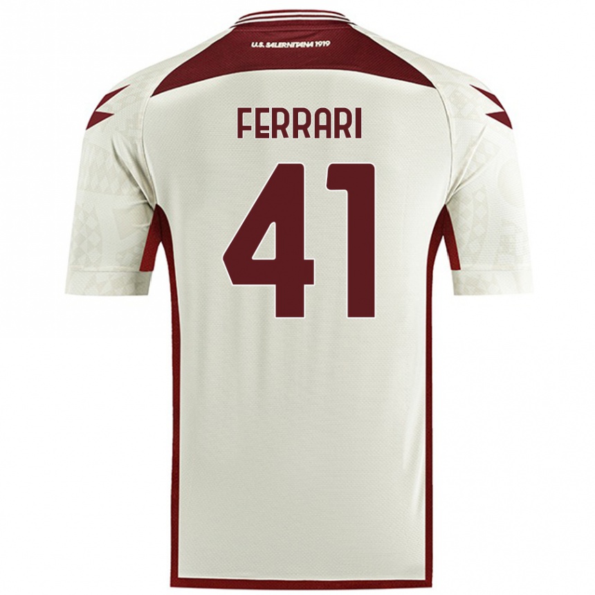 ילדים כדורגל Tommaso Ferrari #41 צבע שמנת הרחק ג'רזי 2024/25
