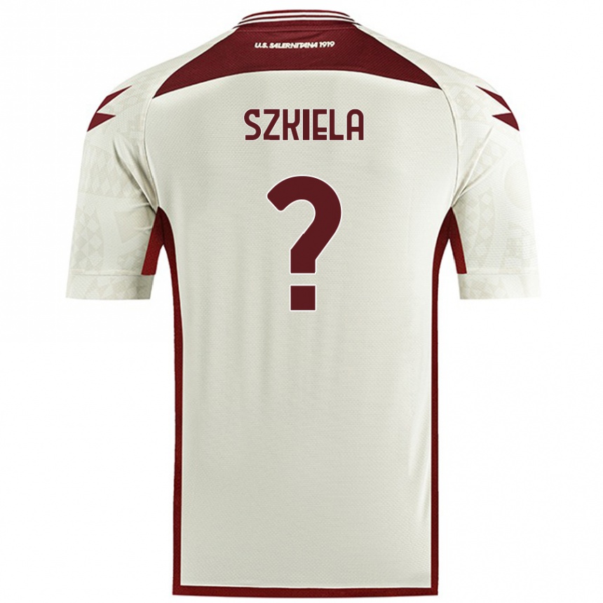 ילדים כדורגל Mikolaj Szkiela #0 צבע שמנת הרחק ג'רזי 2024/25