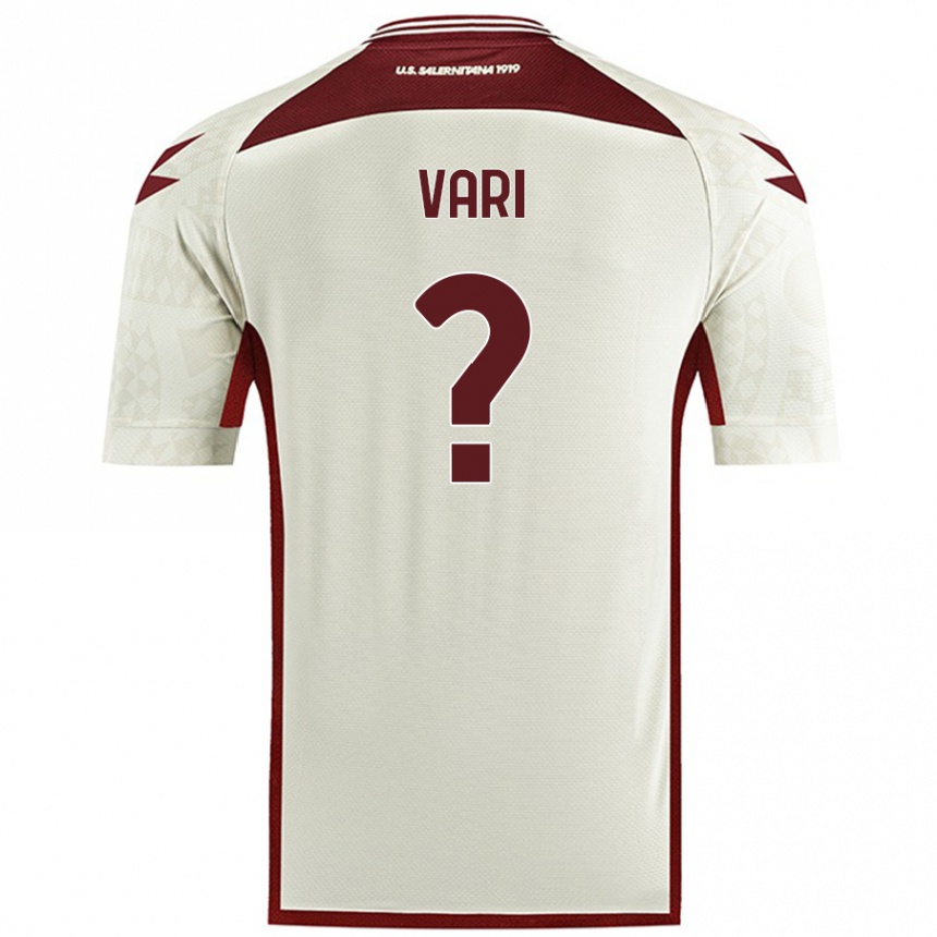 ילדים כדורגל Filippo Vari #0 צבע שמנת הרחק ג'רזי 2024/25