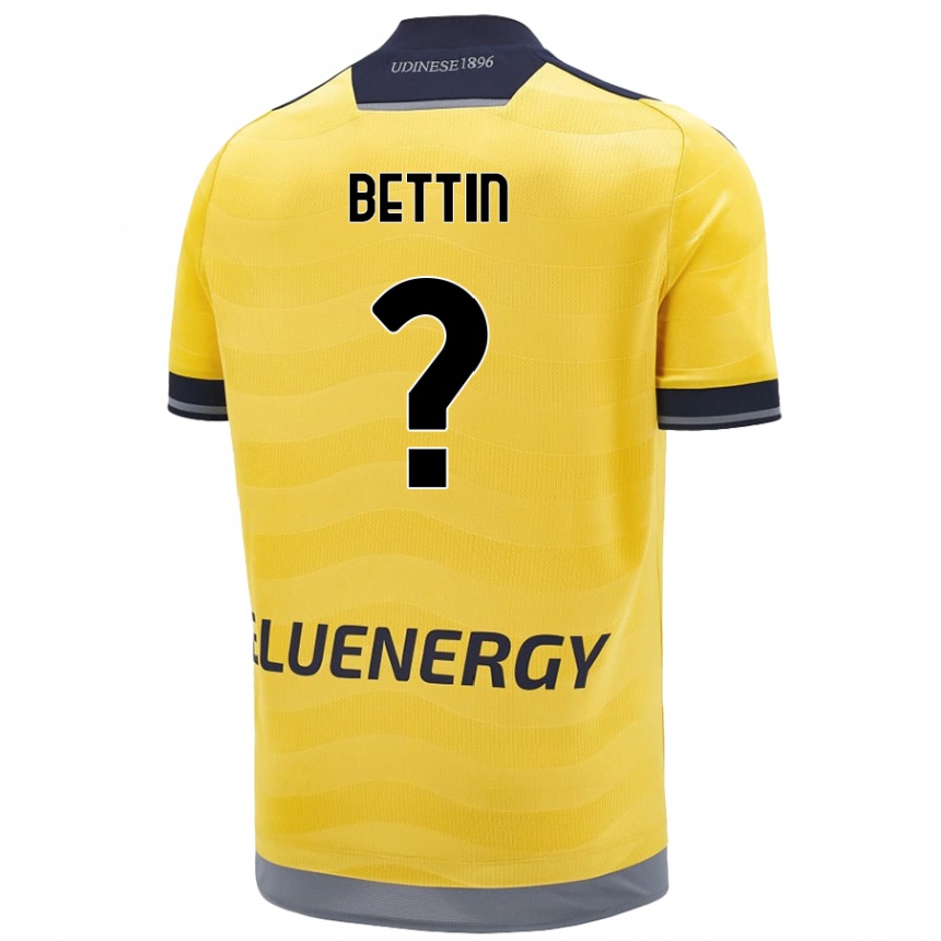 ילדים כדורגל Matteo Bettin #0 זָהוּב הרחק ג'רזי 2024/25