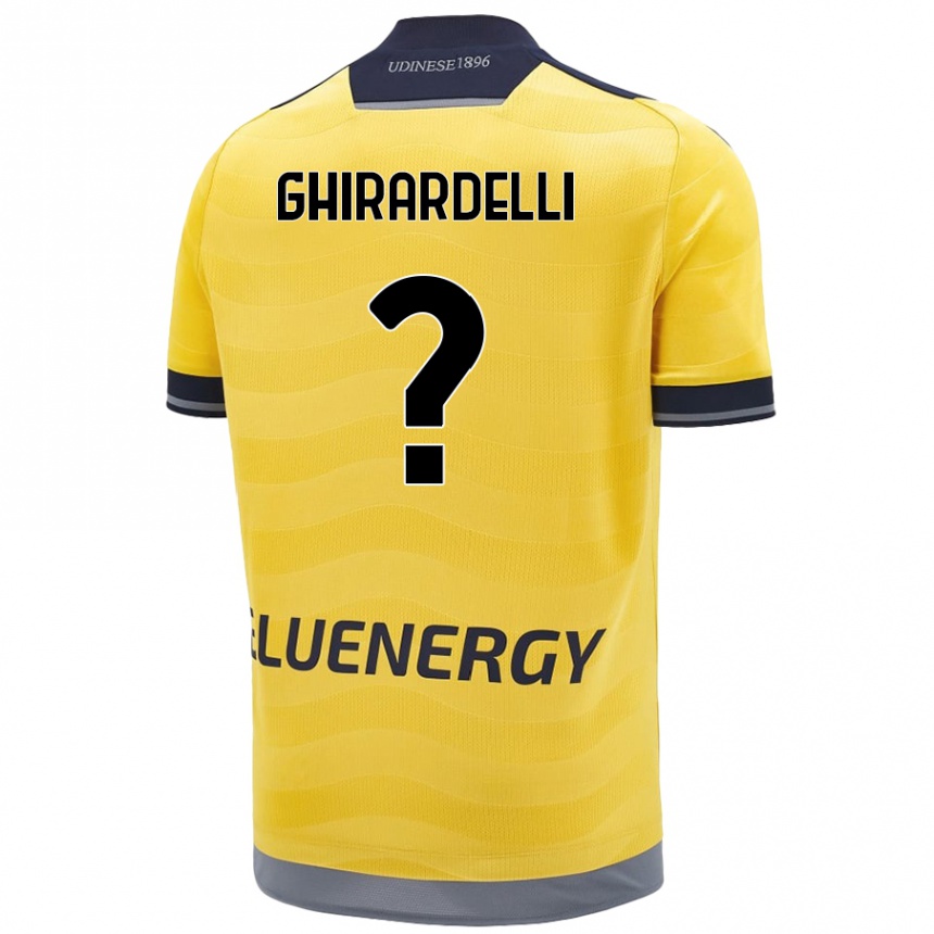 ילדים כדורגל Davide Ghirardelli #0 זָהוּב הרחק ג'רזי 2024/25