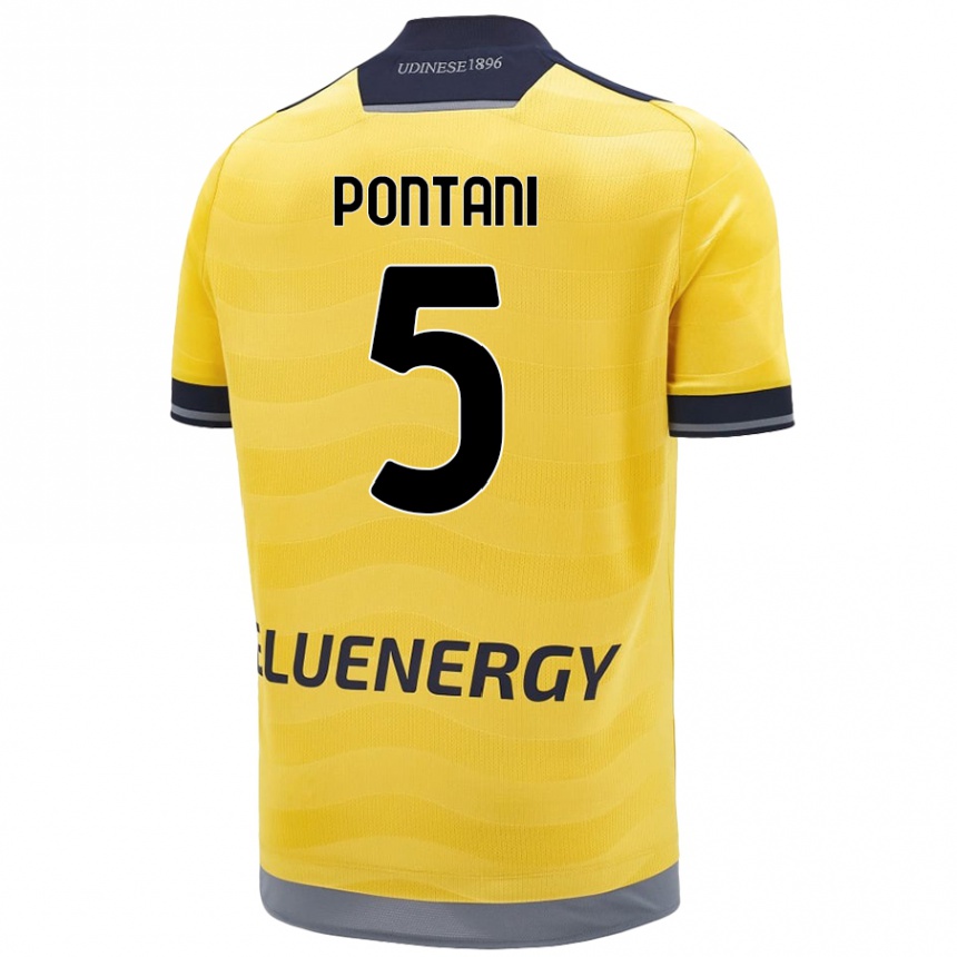 ילדים כדורגל Leonardo Pontani #5 זָהוּב הרחק ג'רזי 2024/25