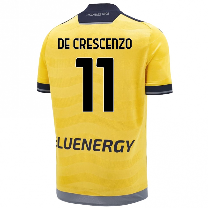 ילדים כדורגל Marco De Crescenzo #11 זָהוּב הרחק ג'רזי 2024/25